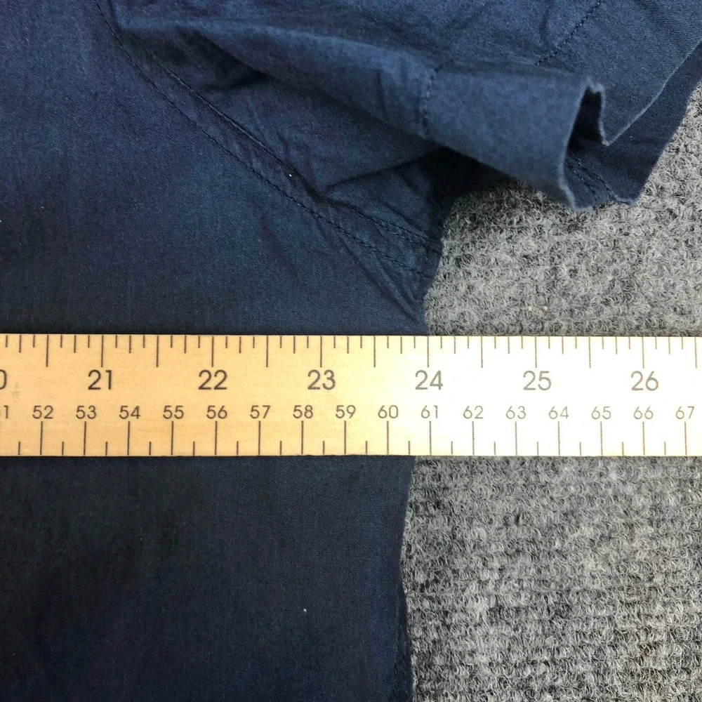 Levis Mens Size XL Short Sleeve Button Down Shirt Navy Blue Pocket Cotton Blend